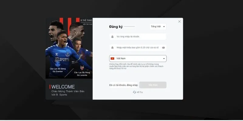 Đăng Ký Bsport dễ dàng, chỉ trong 3 bước